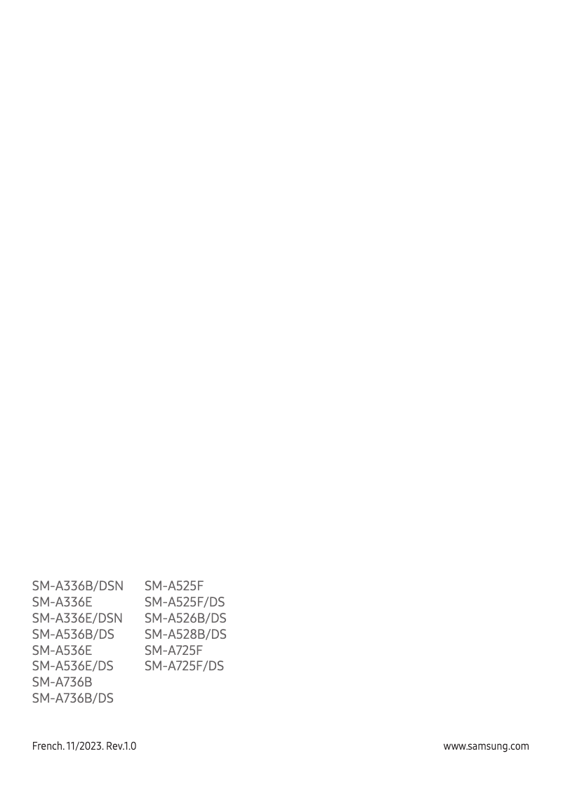 Page 1 de la notice Manuel utilisateur Samsung Galaxy A33 5G