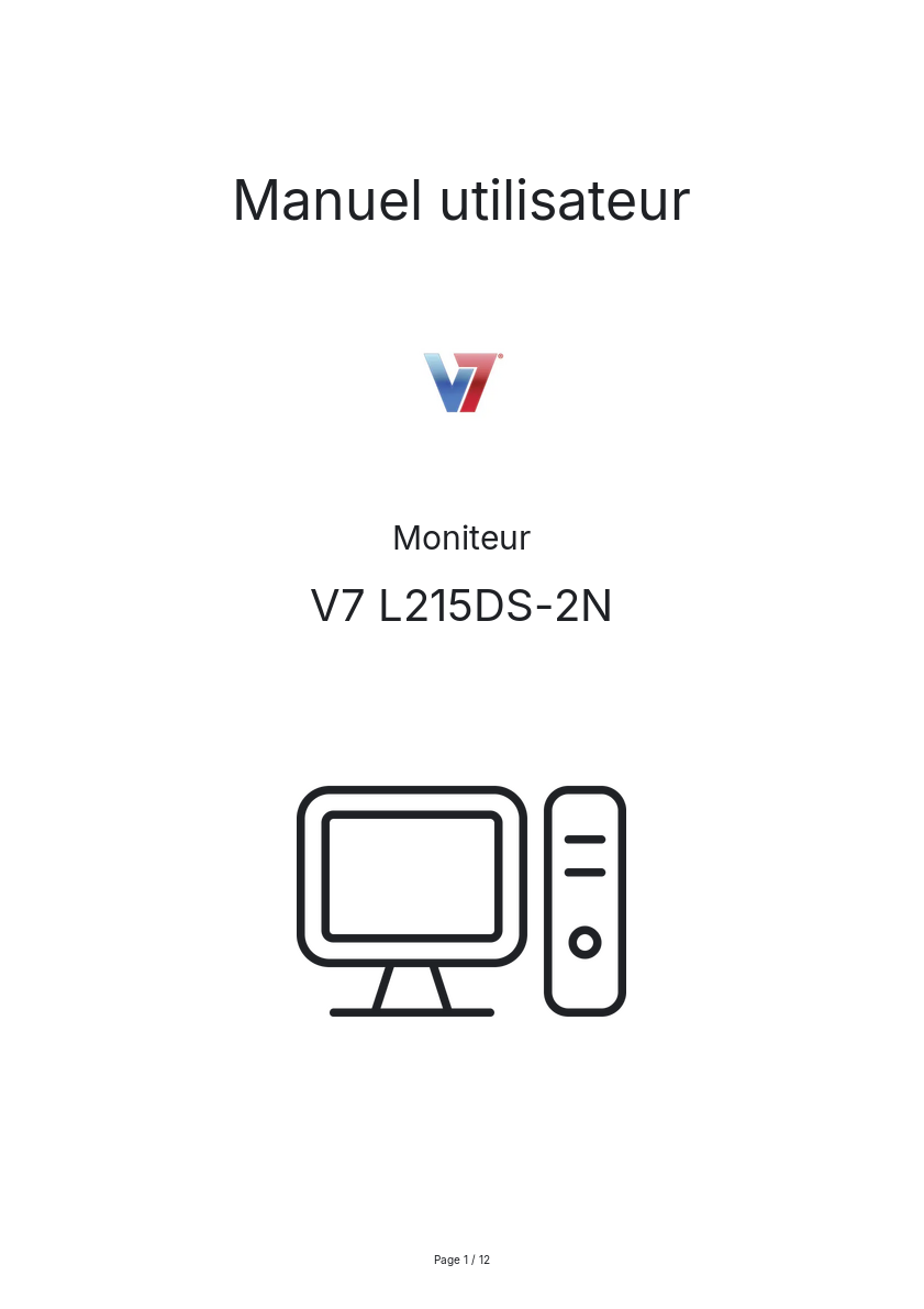 Page n°1 - Manuel utilisateur V7 L215DS-2N