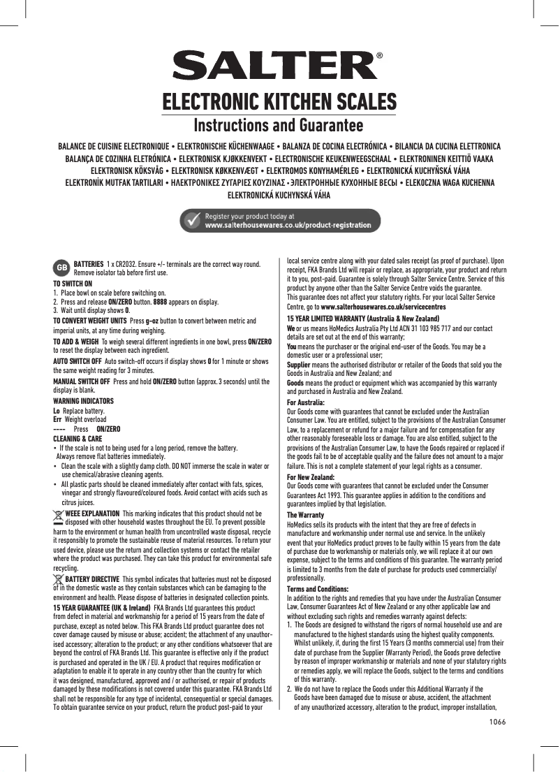 Image de la première page du manuel de l'appareil 1066