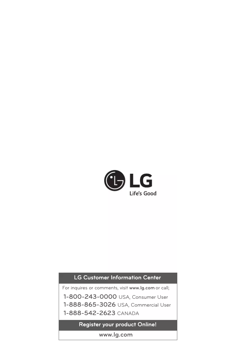 Page 1 de la notice Manuel utilisateur LG LBN10551PS