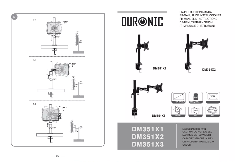 Page 1 de la notice Manuel utilisateur Duronic DM351X2