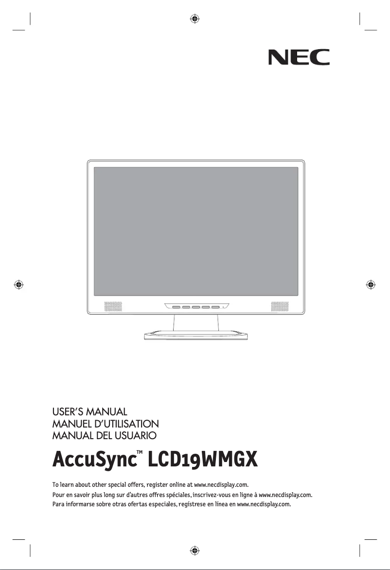 Página 1 del manual Manual de usuario NEC AccuSync LCD19WMGX