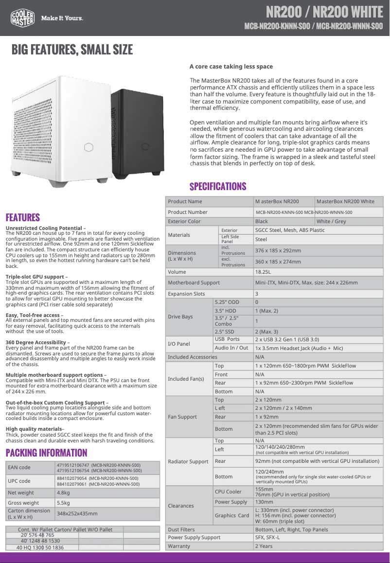 Page n°1 - Manuel utilisateur Cooler Master MasterBox NR200
