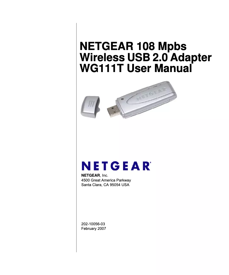 Page 1 de la notice Manuel utilisateur Netgear WG111T