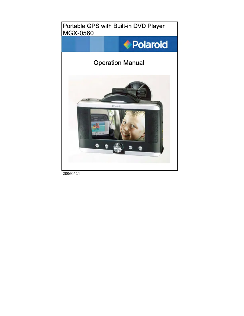 Page 1 de la notice Manuel utilisateur Polaroid MGX-0560