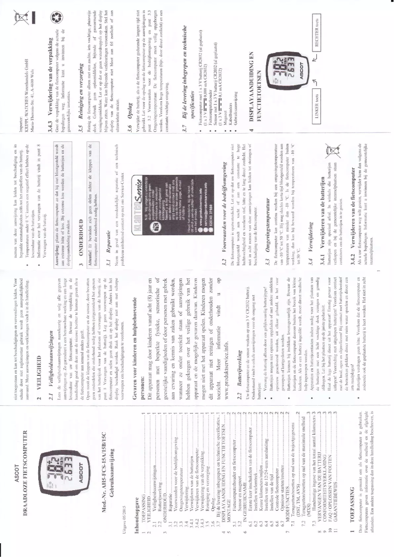 Página 1 del manual Manual de usuario Ascot AH5-FCS-15B