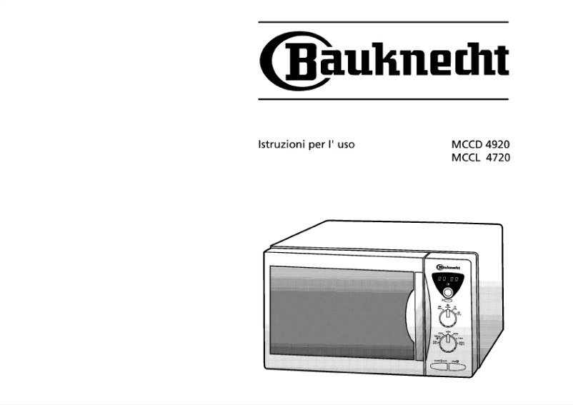 Page 1 de la notice Manuel utilisateur Bauknecht MCCL 4720/WS