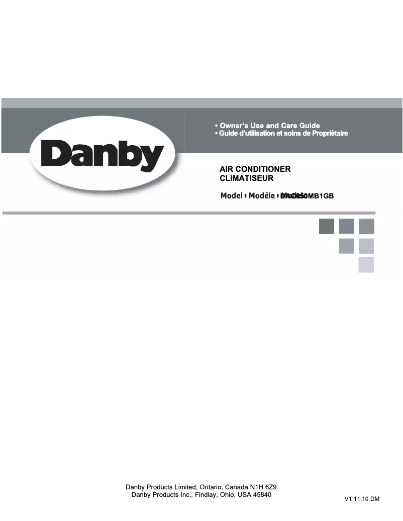 Page 1 of the manual User Manual Danby DAC050MB1GB