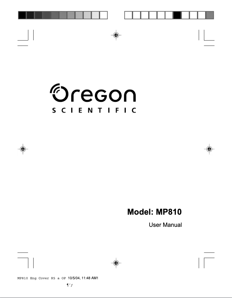 Page 1 de la notice Manuel utilisateur Oregon Scientific MP810
