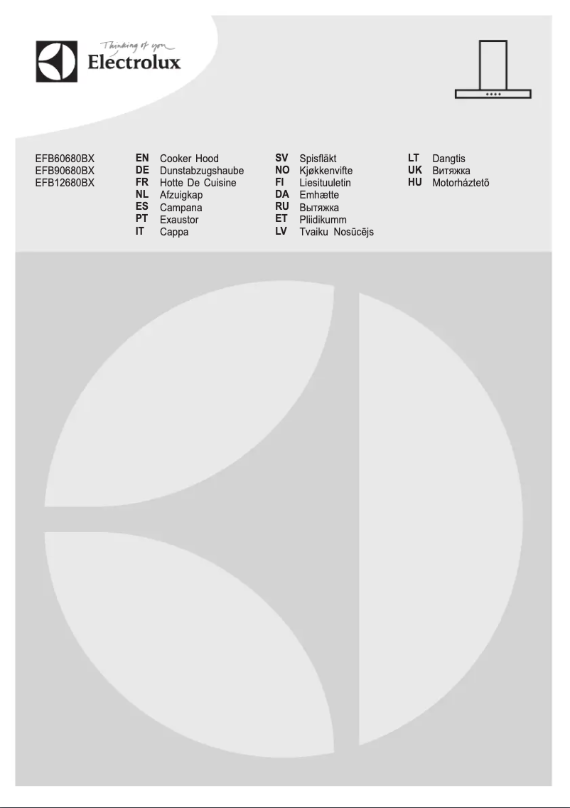 Page 1 de la notice Manuel utilisateur Electrolux EFB12680BX