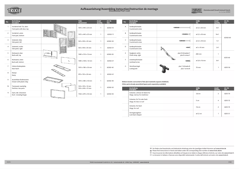 Image de la première page du manuel de l'appareil 62302