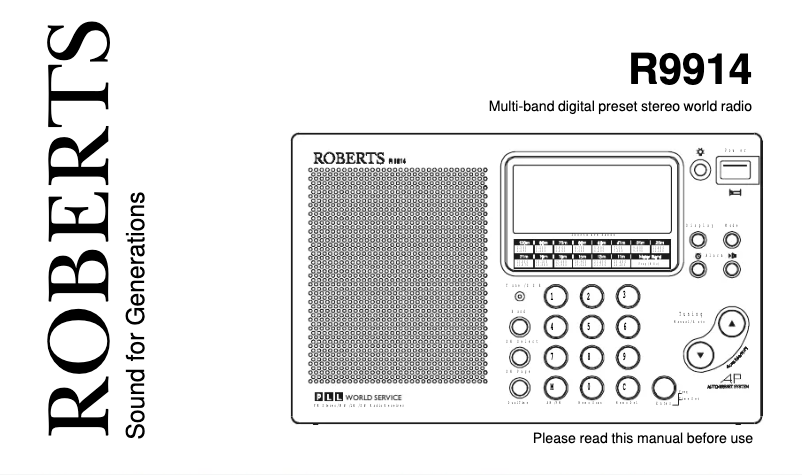 Page 1 de la notice Manuel utilisateur Roberts R9914