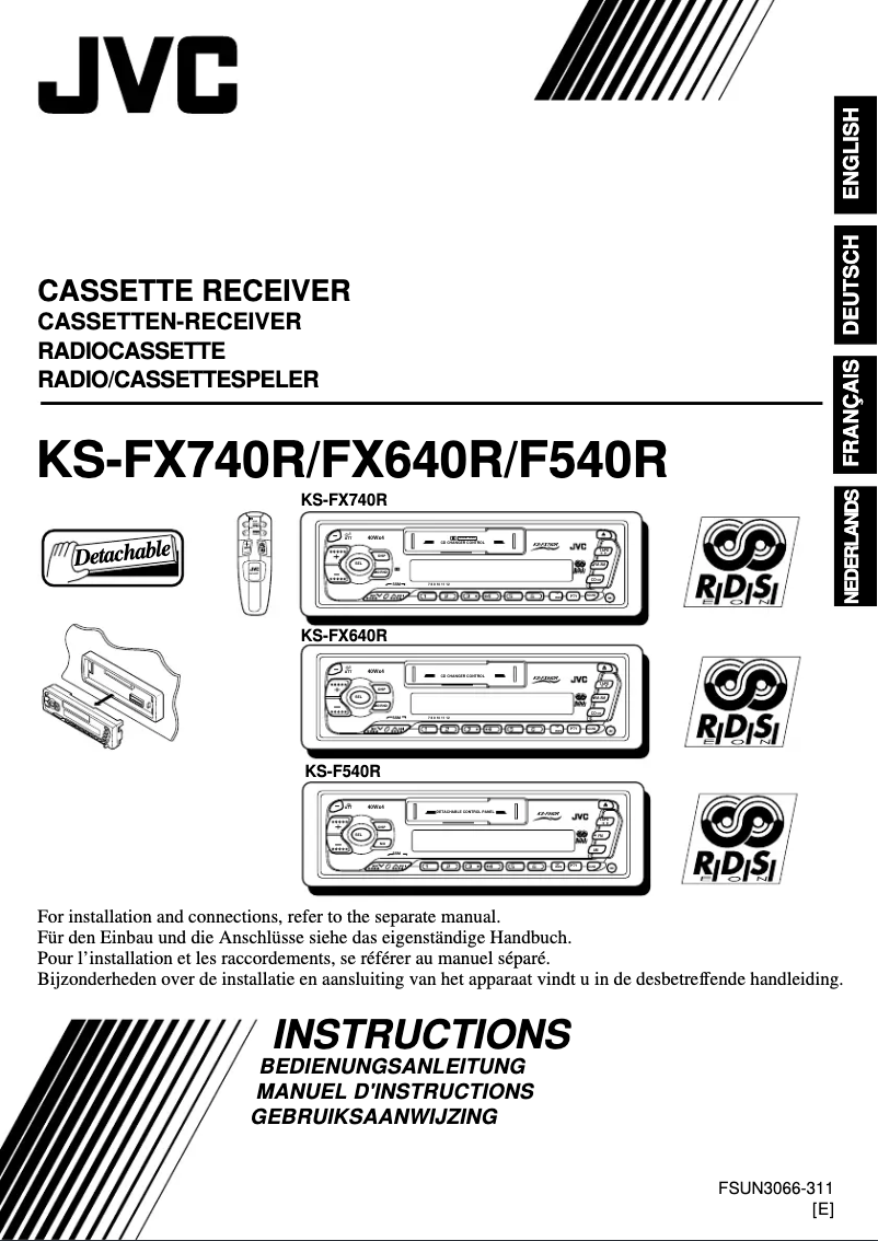 Page 1 of the manual User Manual JVC KS-F540R