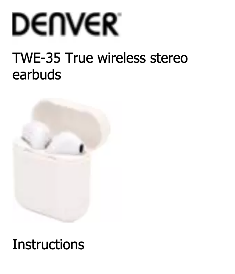 Page 1 of the manual User Manual Denver TWE-35