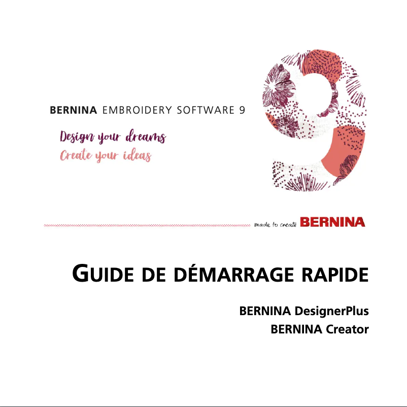 Page 1 de la notice Manuel utilisateur Bernina Embroidery Software 9 Creator