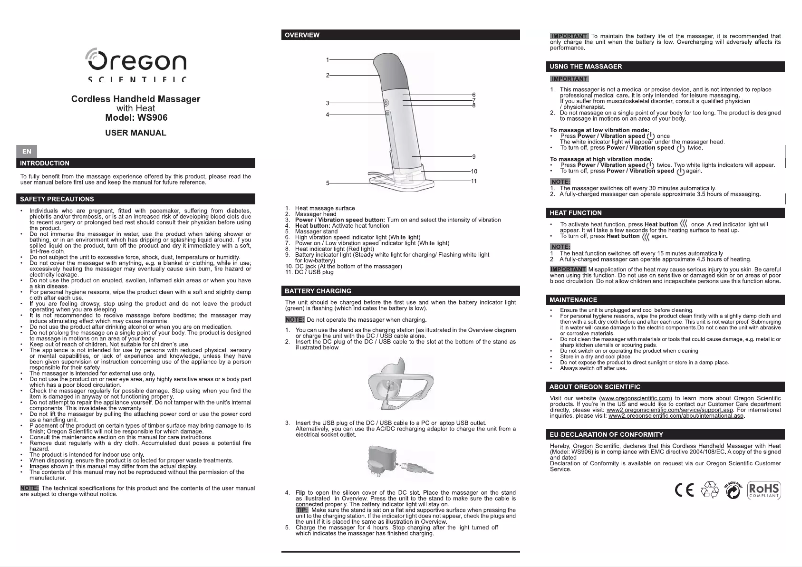 Page 1 de la notice Manuel utilisateur Oregon Scientific WS906