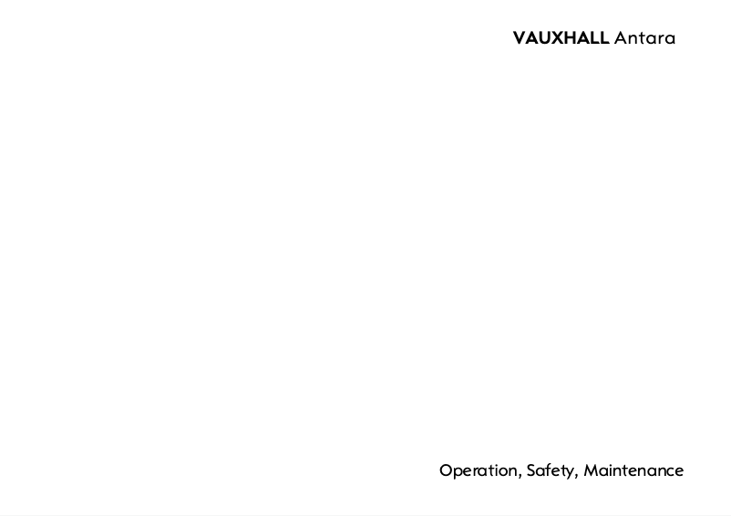 Page 1 of the manual User Manual Vauxhall Antara (2007)