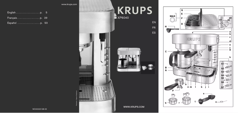 Image de la première page du manuel de l'appareil XP6040