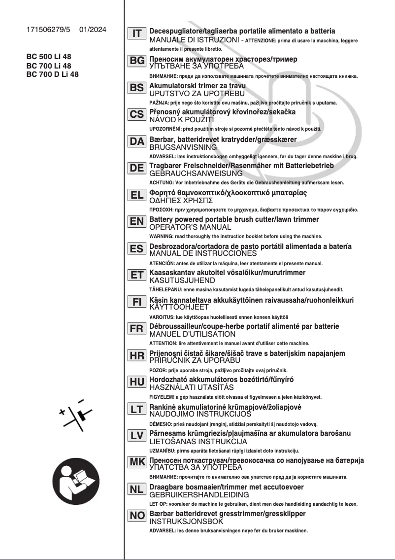 Page n°1 - Manuel utilisateur Stiga SBC 700 AE