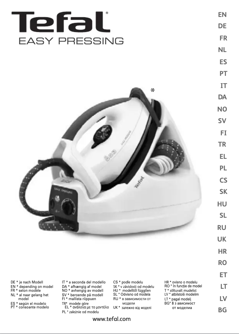 Page n°1 - Manuel utilisateur Tefal Easy Pressing GV5225