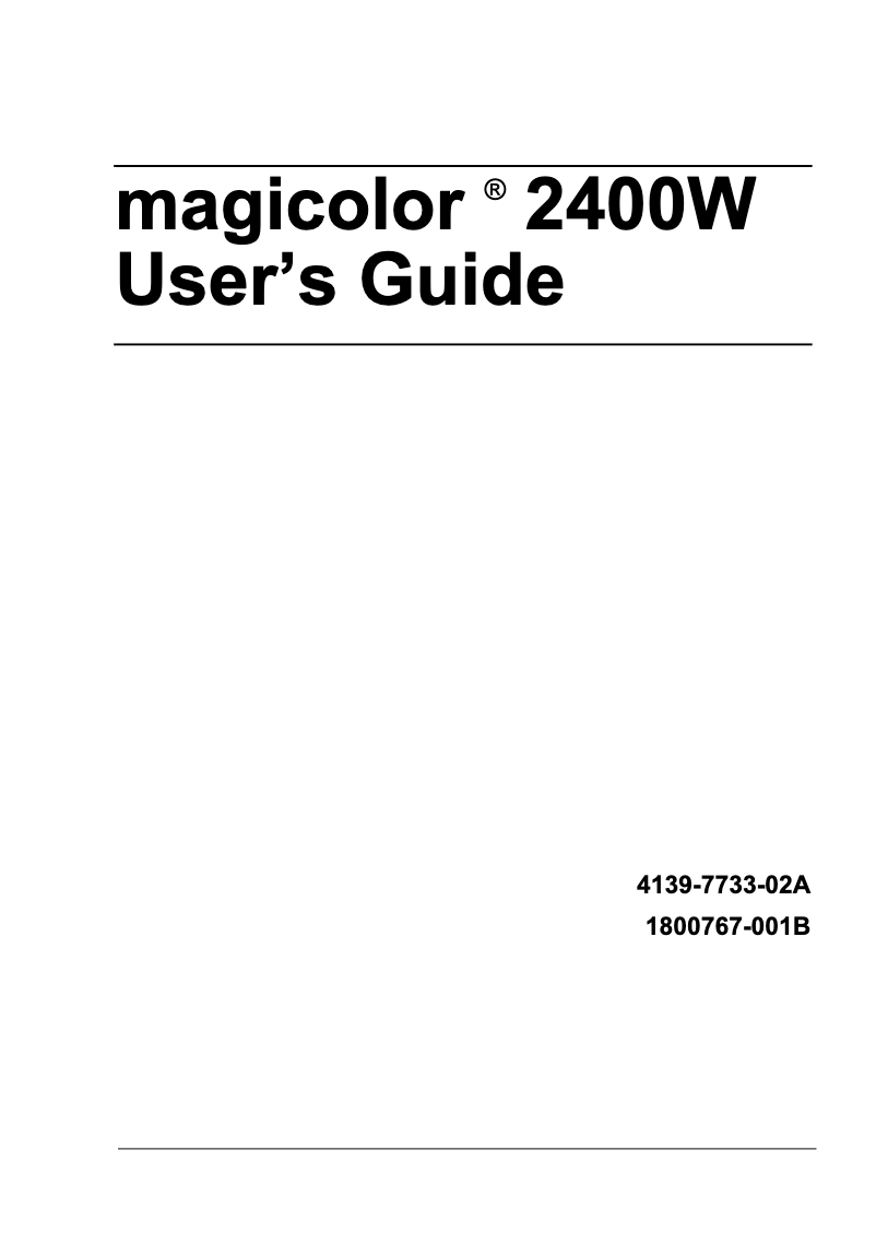 Page 1 de la notice Manuel utilisateur Konica Minolta magicolor 2400W