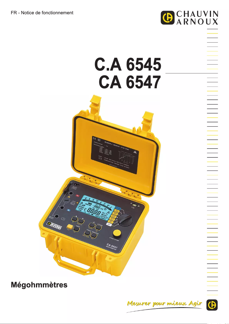 Page 1 de la notice Manuel utilisateur Chauvin Arnoux C.A 6545