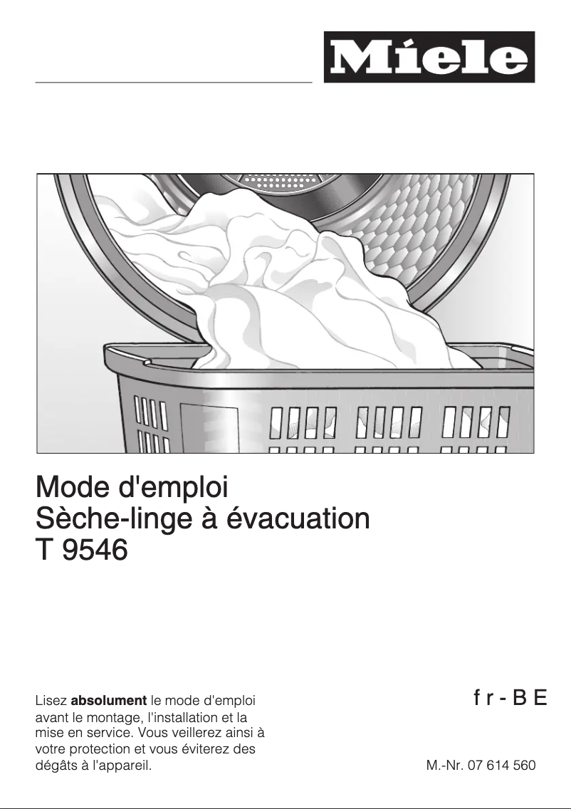 Page n°1 - Manuel utilisateur Miele T 9546