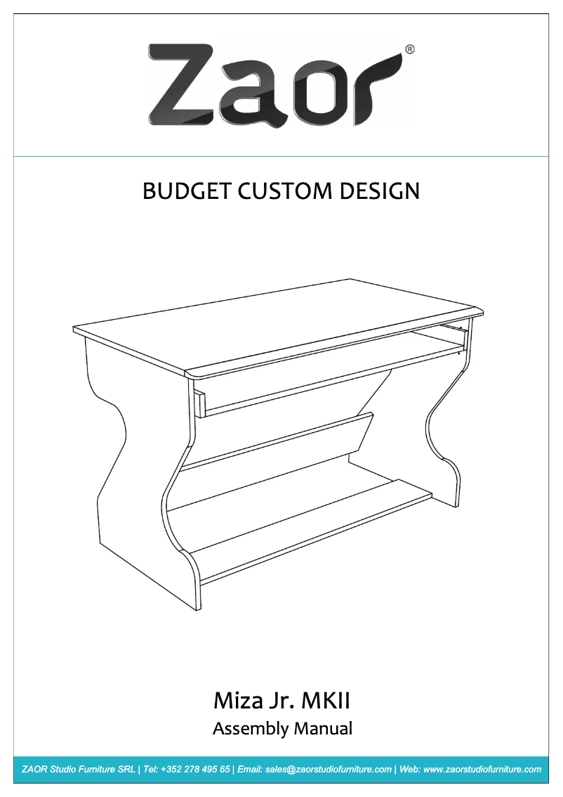 Page 1 de la notice Manuel utilisateur Zaor Miza Jr. MKII
