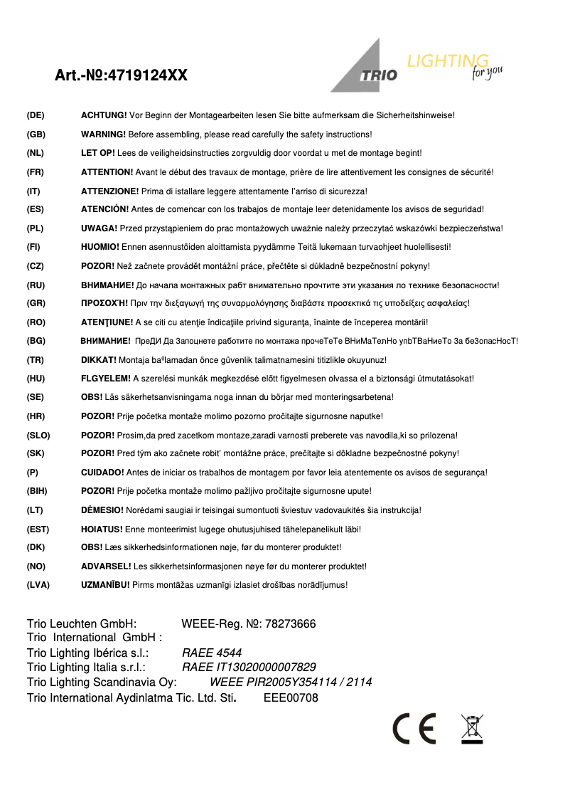 Image de la première page du manuel de l'appareil Lugano 471912401