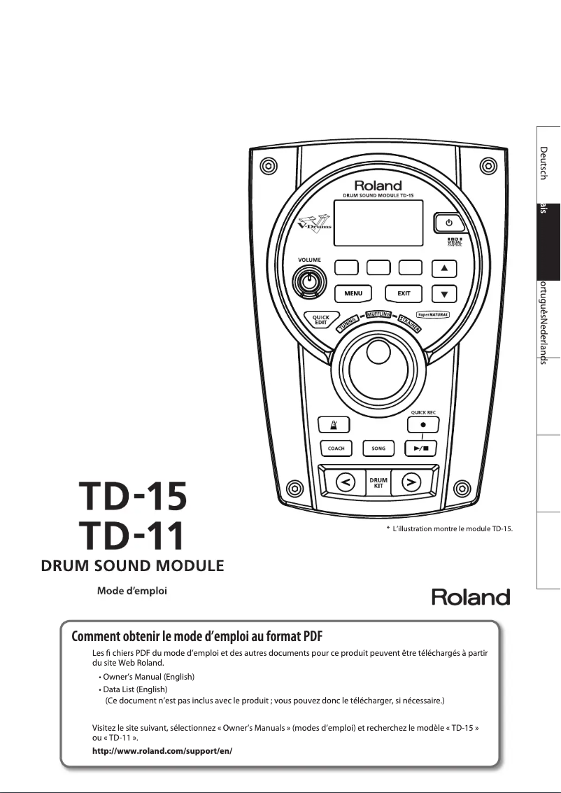 Page 1 de la notice Manuel utilisateur Roland TD-11K