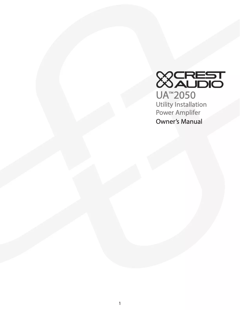 Page 1 de la notice Manuel utilisateur Crest Audio UA 2050