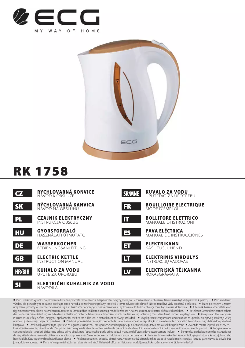 Image de la première page du manuel de l'appareil RK 1758