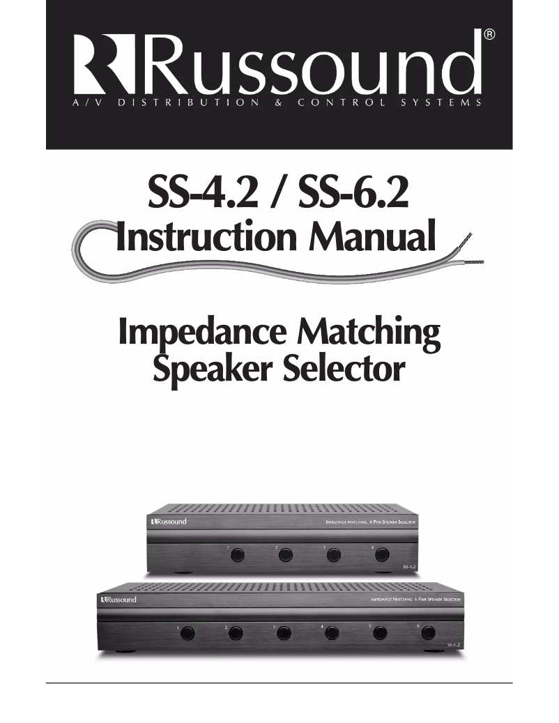 Page n°1 - Manuel utilisateur Russound SS-6.2