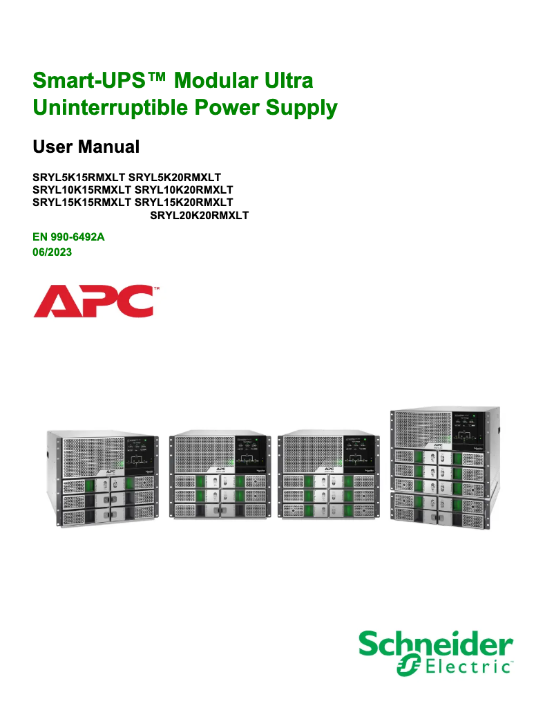 Page 1 de la notice Manuel utilisateur APC Smart-UPS Modular Ultra SRYL10K20RMXLT