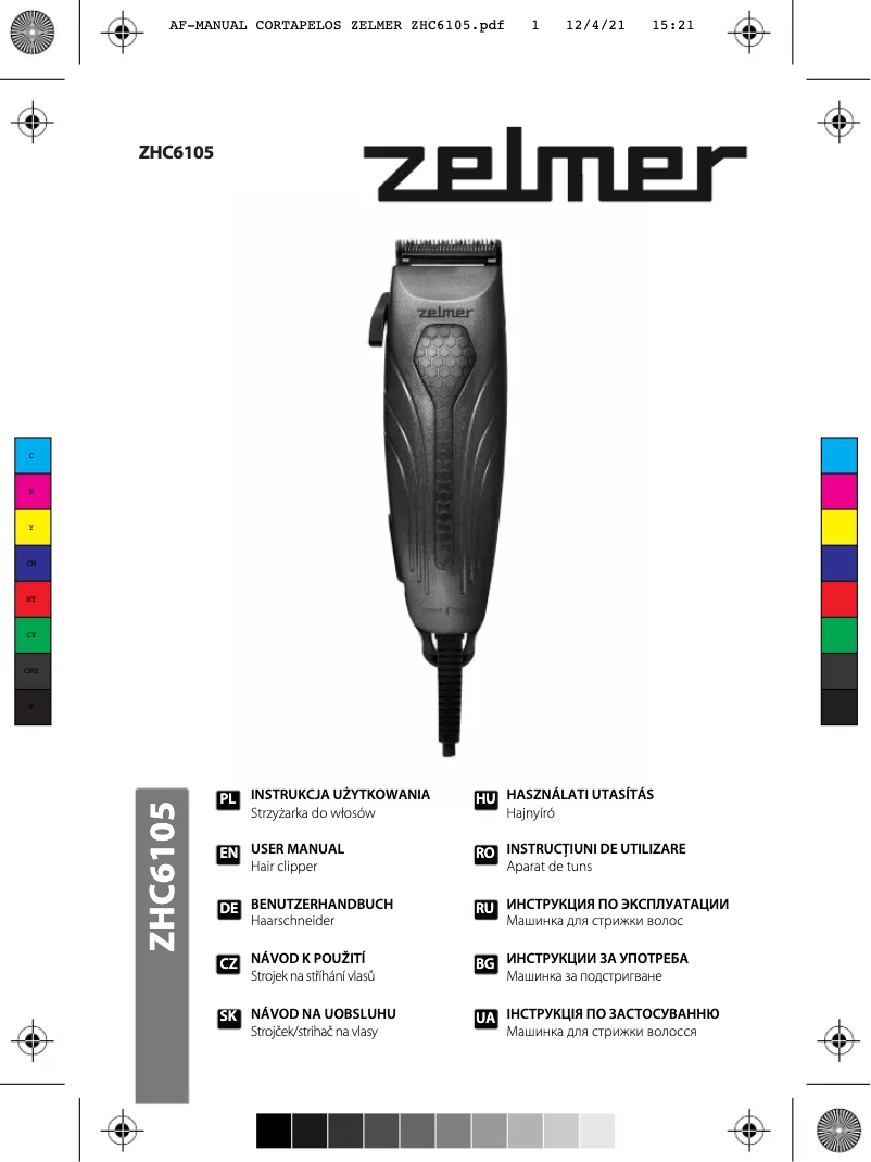 Page 1 de la notice Manuel utilisateur Zelmer ZHC6105