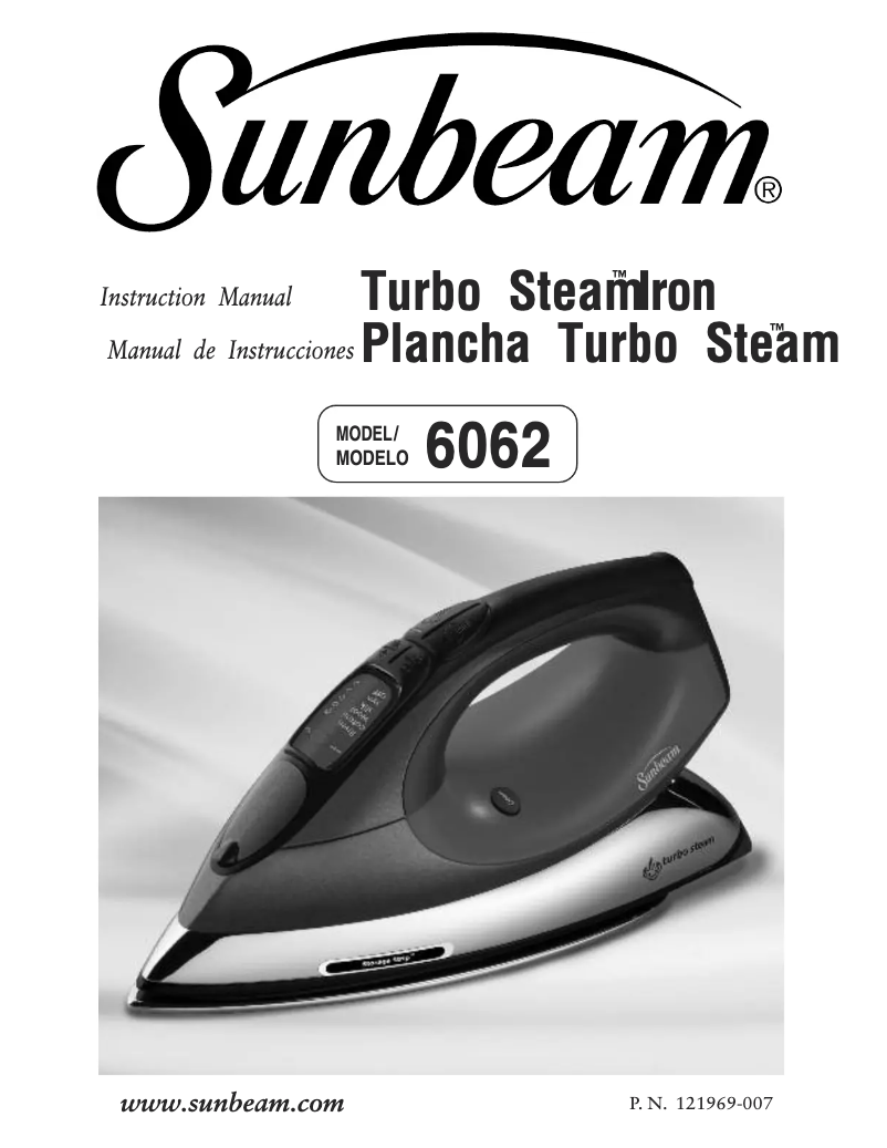 Image de la première page du manuel de l'appareil Turbo Steam 6062