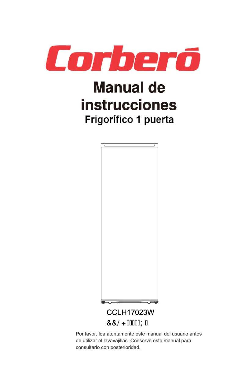 Page 1 de la notice Manuel utilisateur Corbero CCLH17023W