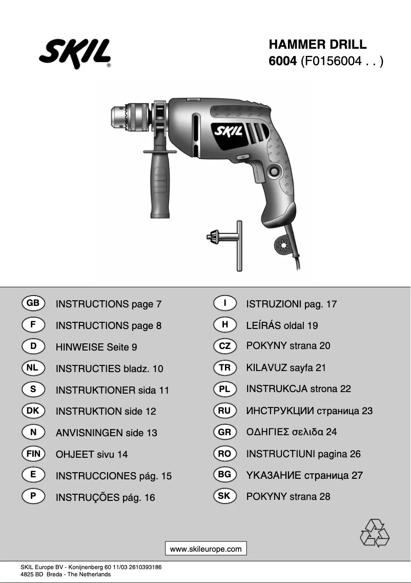 Page 1 de la notice Manuel utilisateur Skil 6004