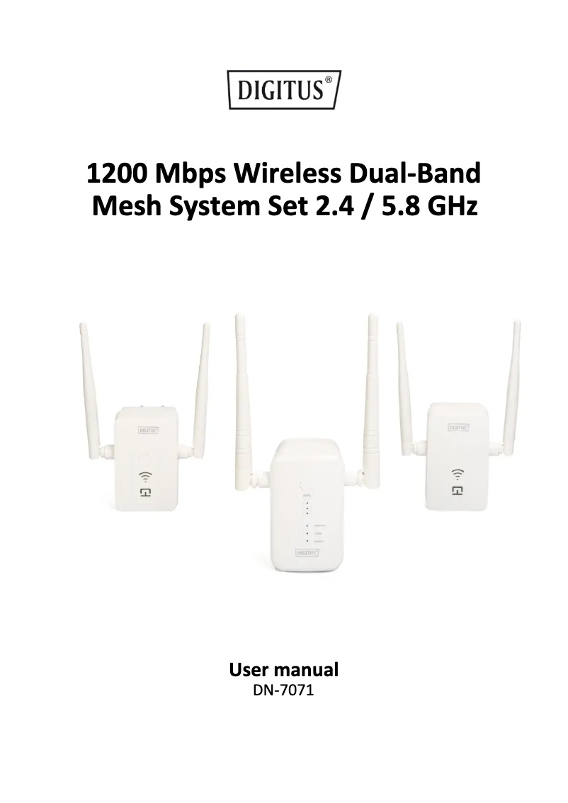 Page 1 de la notice Manuel utilisateur Digitus DN-7071