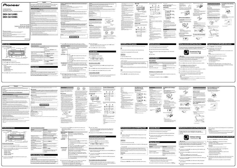 Image de la première page du manuel de l'appareil DEH-S6120BS