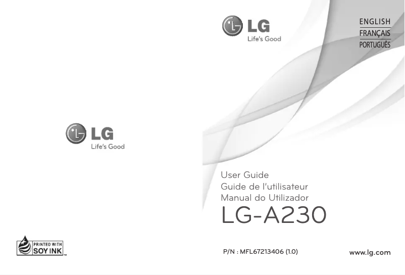 Page n°1 - Manuel utilisateur LG A230