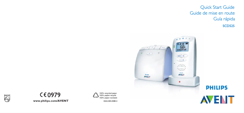 Imagen de la primera página del manual del dispositivo AVENT SCD525