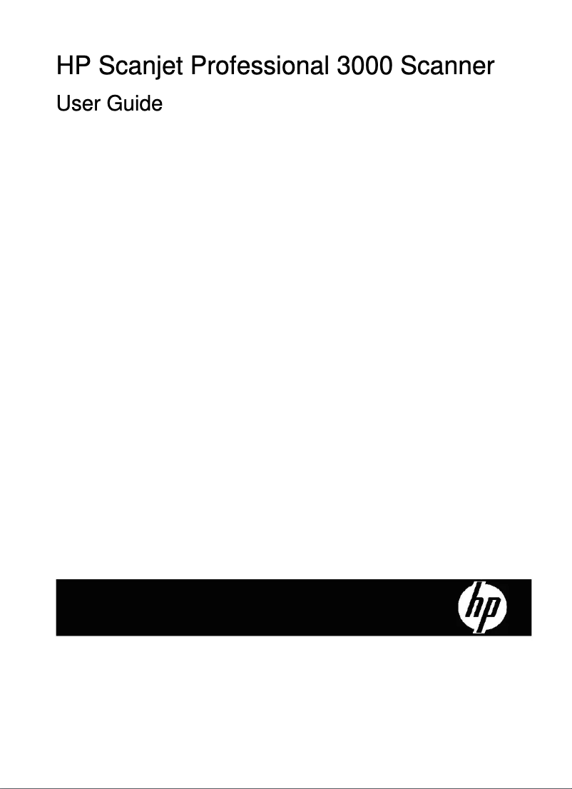 Page n°1 - Manuel utilisateur HP ScanJet Prof 3000