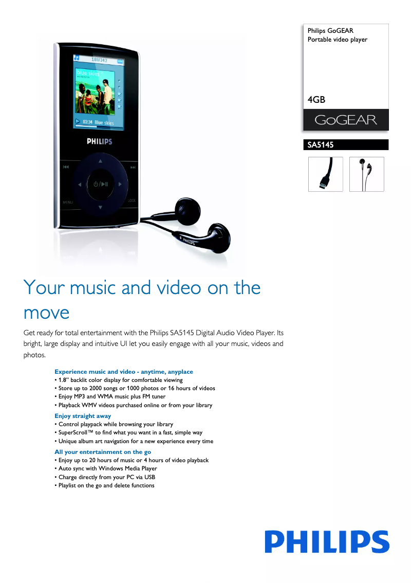 Page n°1 - Brochure Philips GoGear SA5145