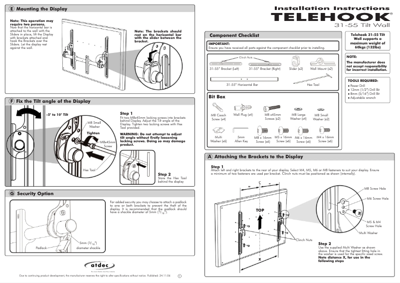 Imagen de la primera página del manual del dispositivo TH-31-55-TW-CP
