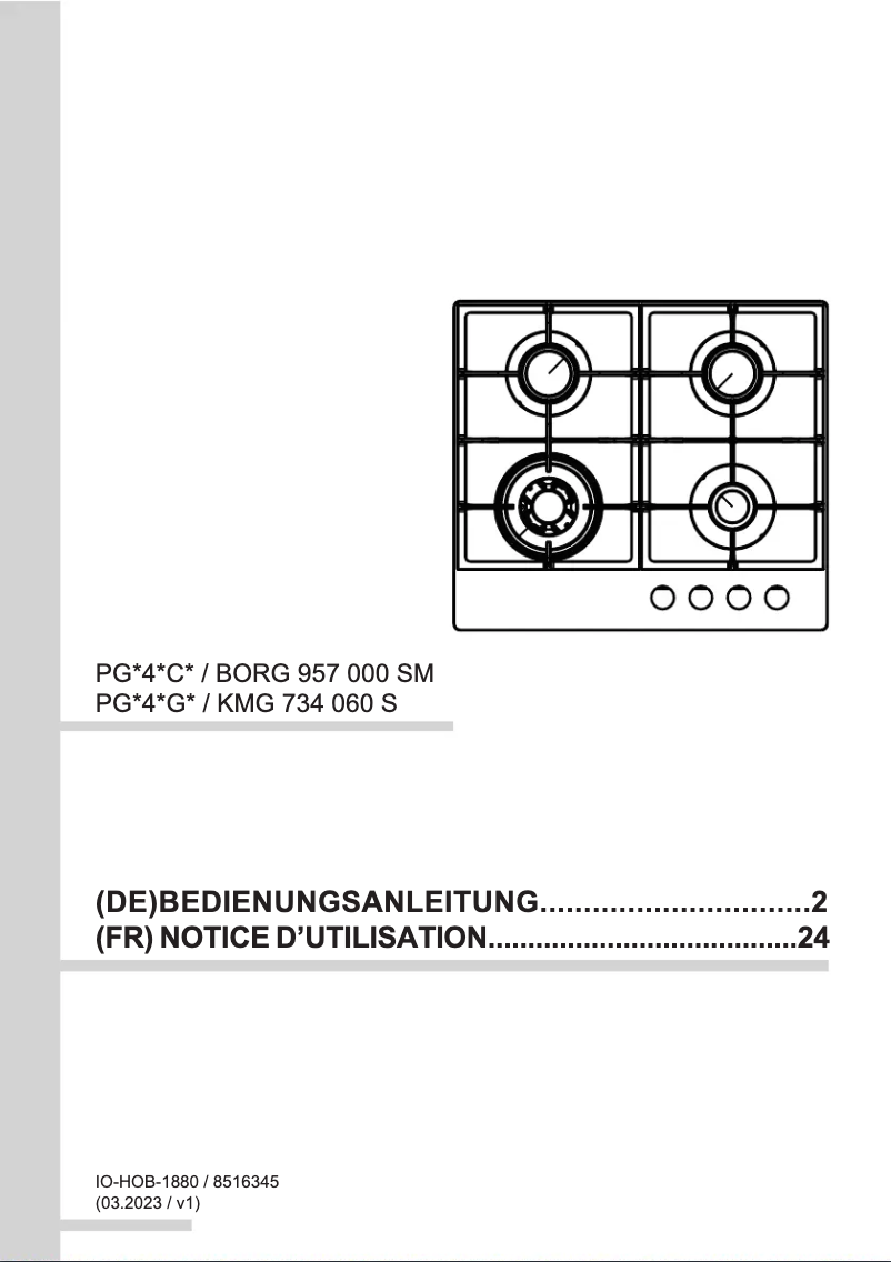 Image de la première page du manuel de l'appareil KMG 734 060 S