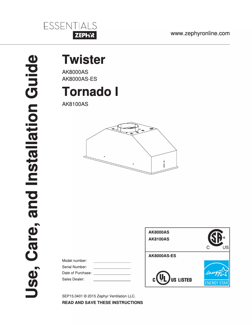 Image de la première page du manuel de l'appareil Twister AK8000AS-ES