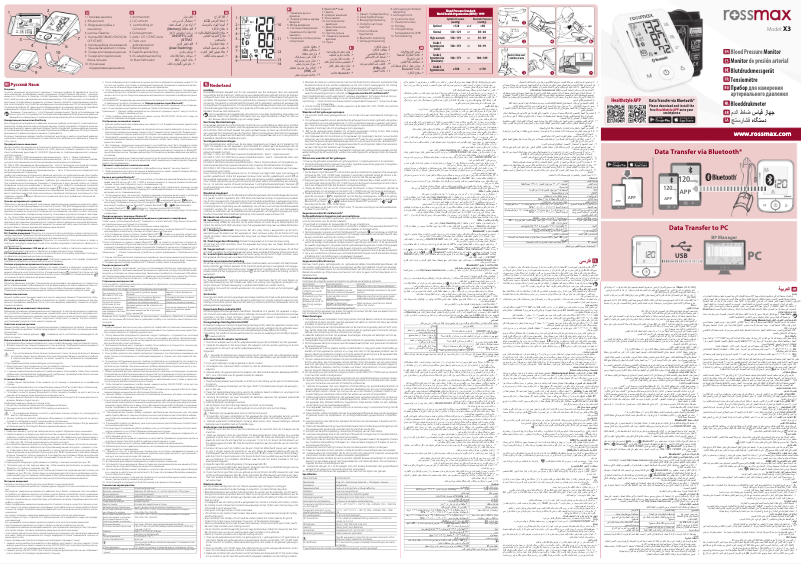 Page n°1 - Manuel utilisateur Rossmax X3 BT