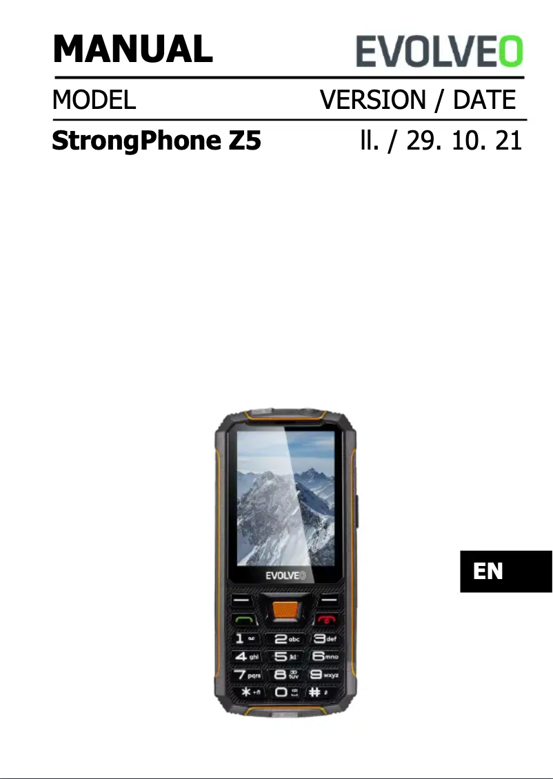 Page 1 de la notice Manuel utilisateur Evolveo StrongPhone Z5