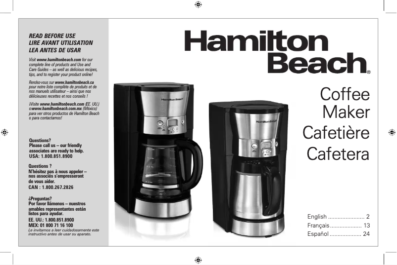 Page 1 de la notice Manuel utilisateur Hamilton Beach 46899